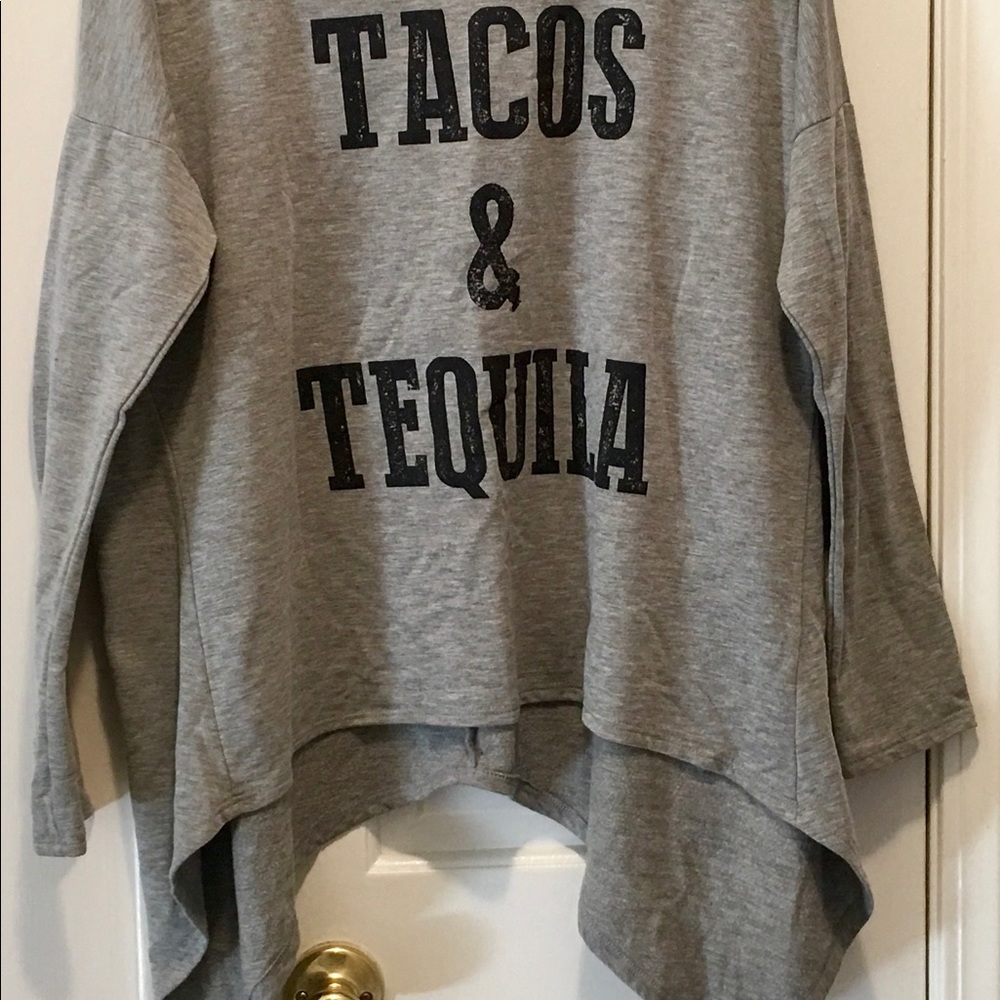 Asymmetrical TACOS & TEQUILA sweatshirt 🌮🌮🌮